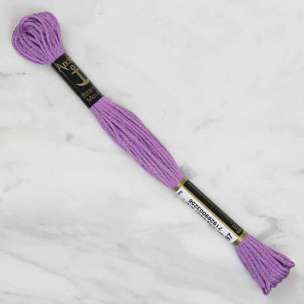Anchor Stranded Mouline Embroidery Thread, 8m, Purple - 0097