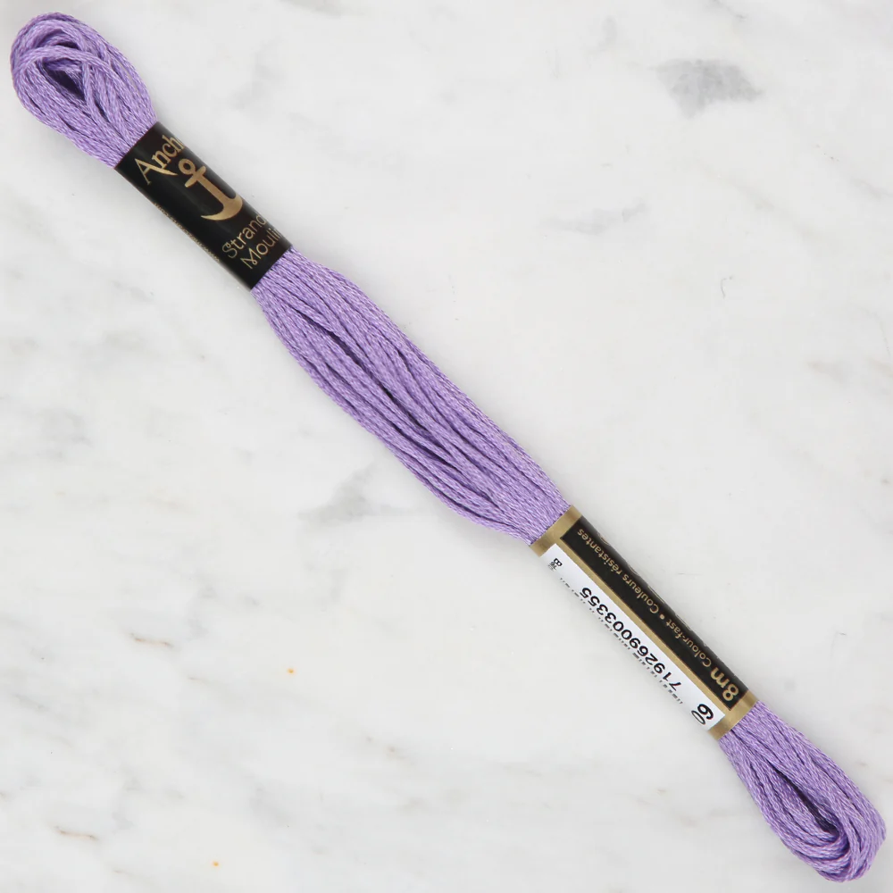 Anchor Stranded Mouline Embroidery Thread, 8m, Purple - 0109