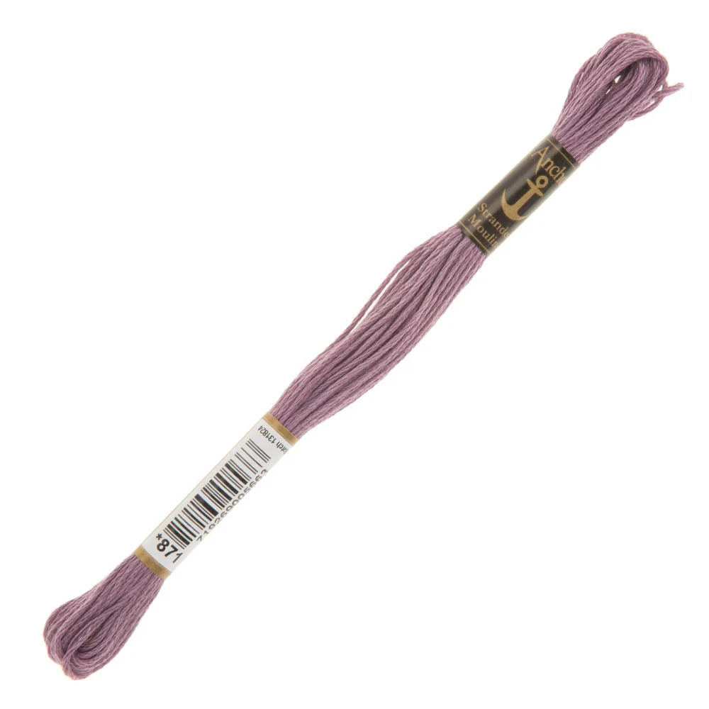 Anchor Stranded Mouline Embroidery Thread, 8m, Purple - 0871
