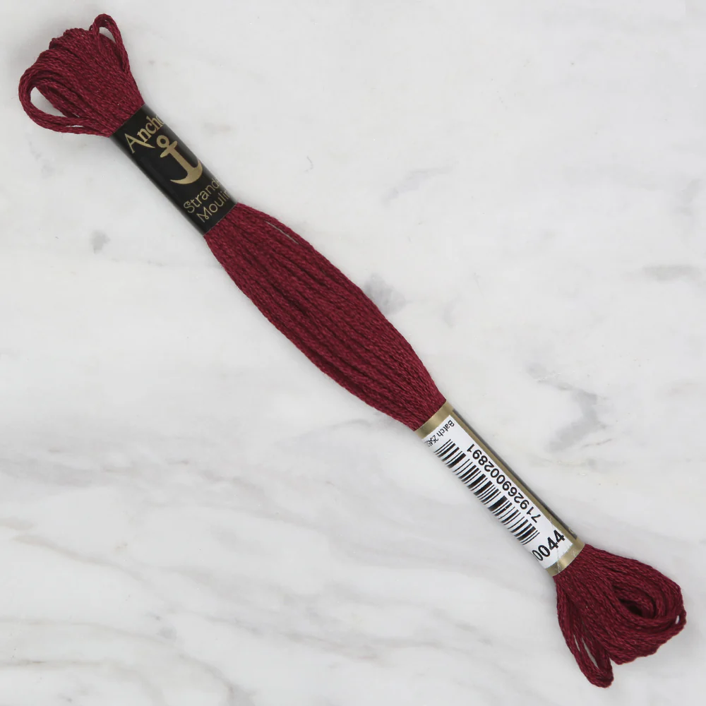 Anchor Stranded Mouline Embroidery Thread, 8m, Red - 0044