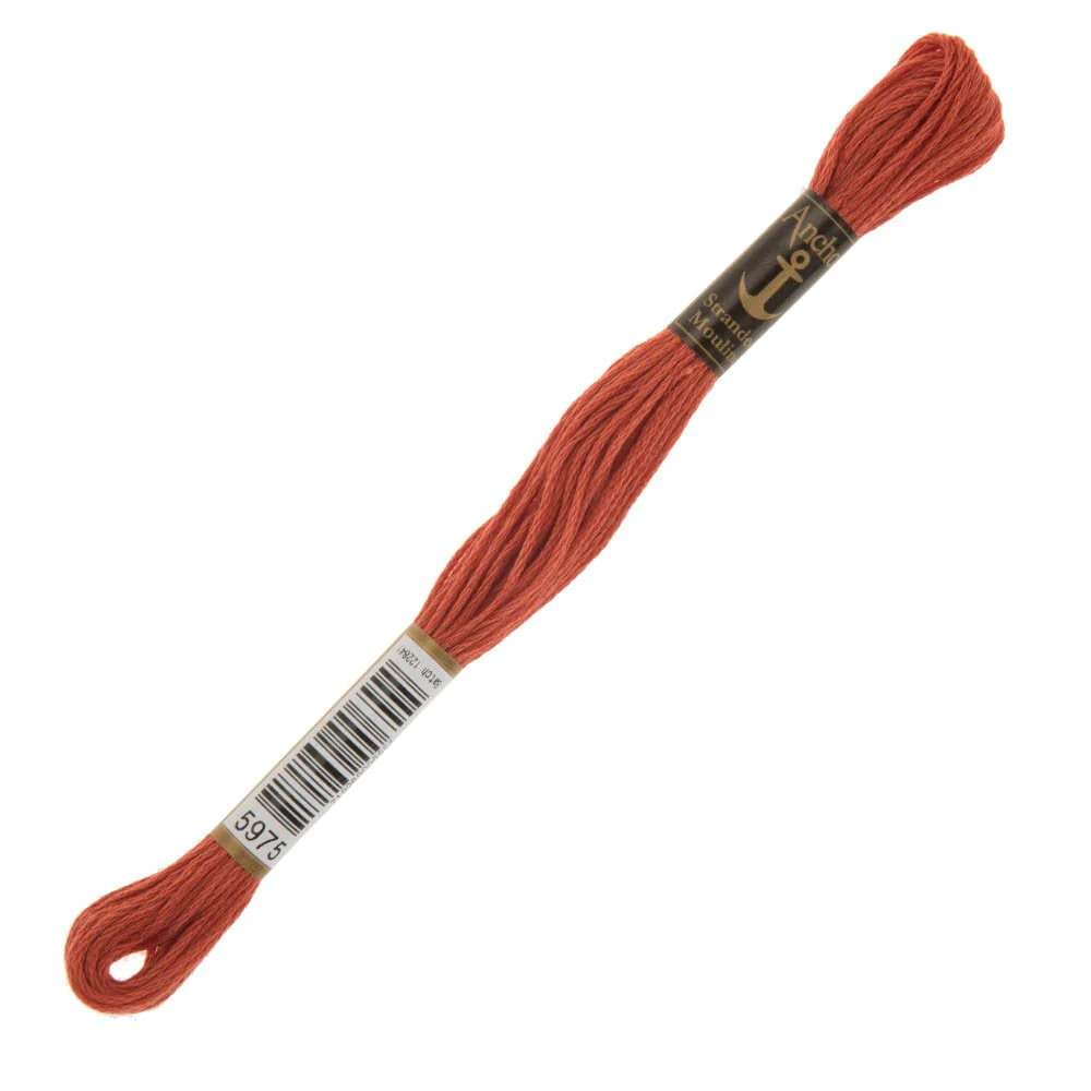 Anchor Stranded Mouline Embroidery Thread, 8m, Red - 5975