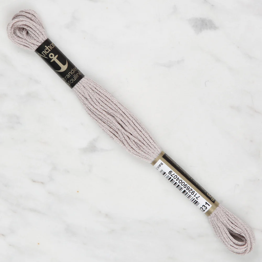Anchor Stranded Mouline Embroidery Thread, 8m, White - 0231