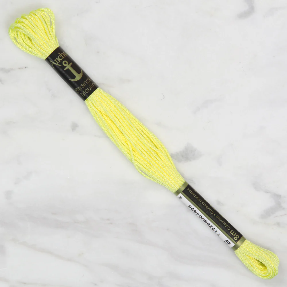 Anchor Stranded Mouline Embroidery Thread, 8m, Yellow - 0289