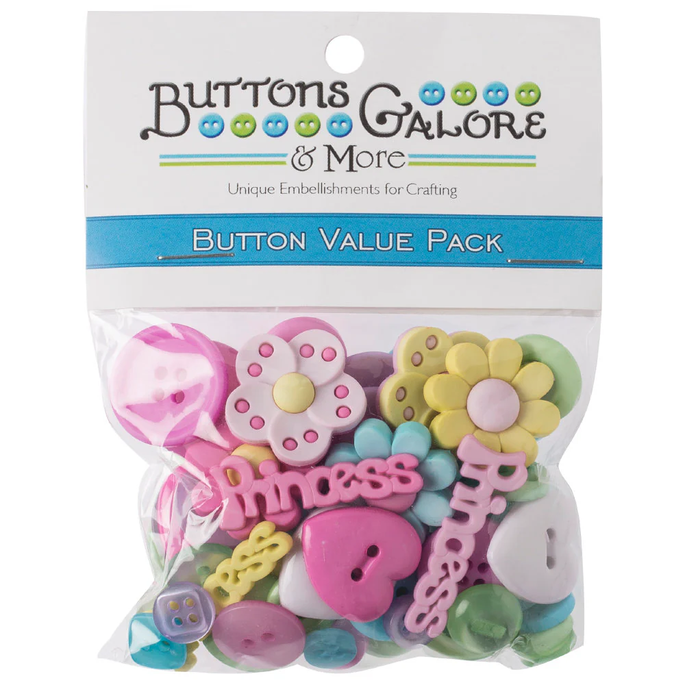 Buttons & Galore Decorative Baby Button, Princess - Image 2