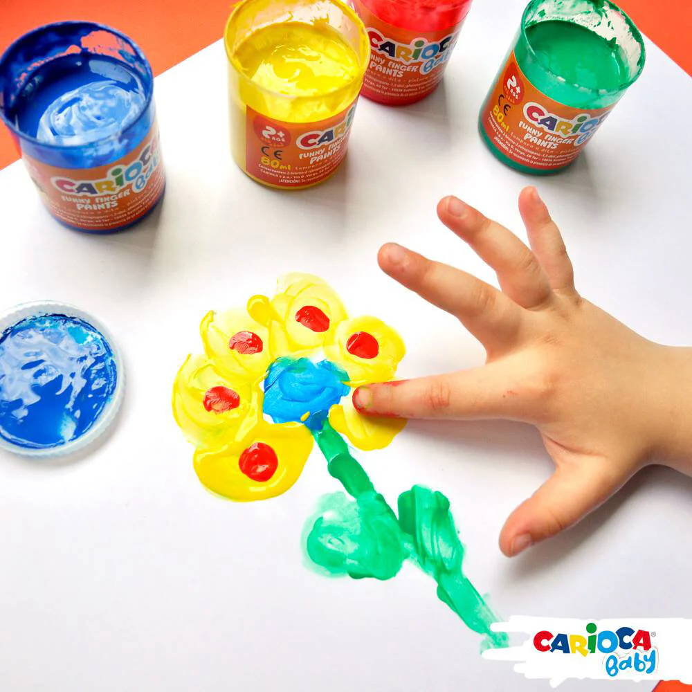 Carioca Baby Funny Fingers 6 pcs 80 ml Super Washable Paint - KO032 - Image 3