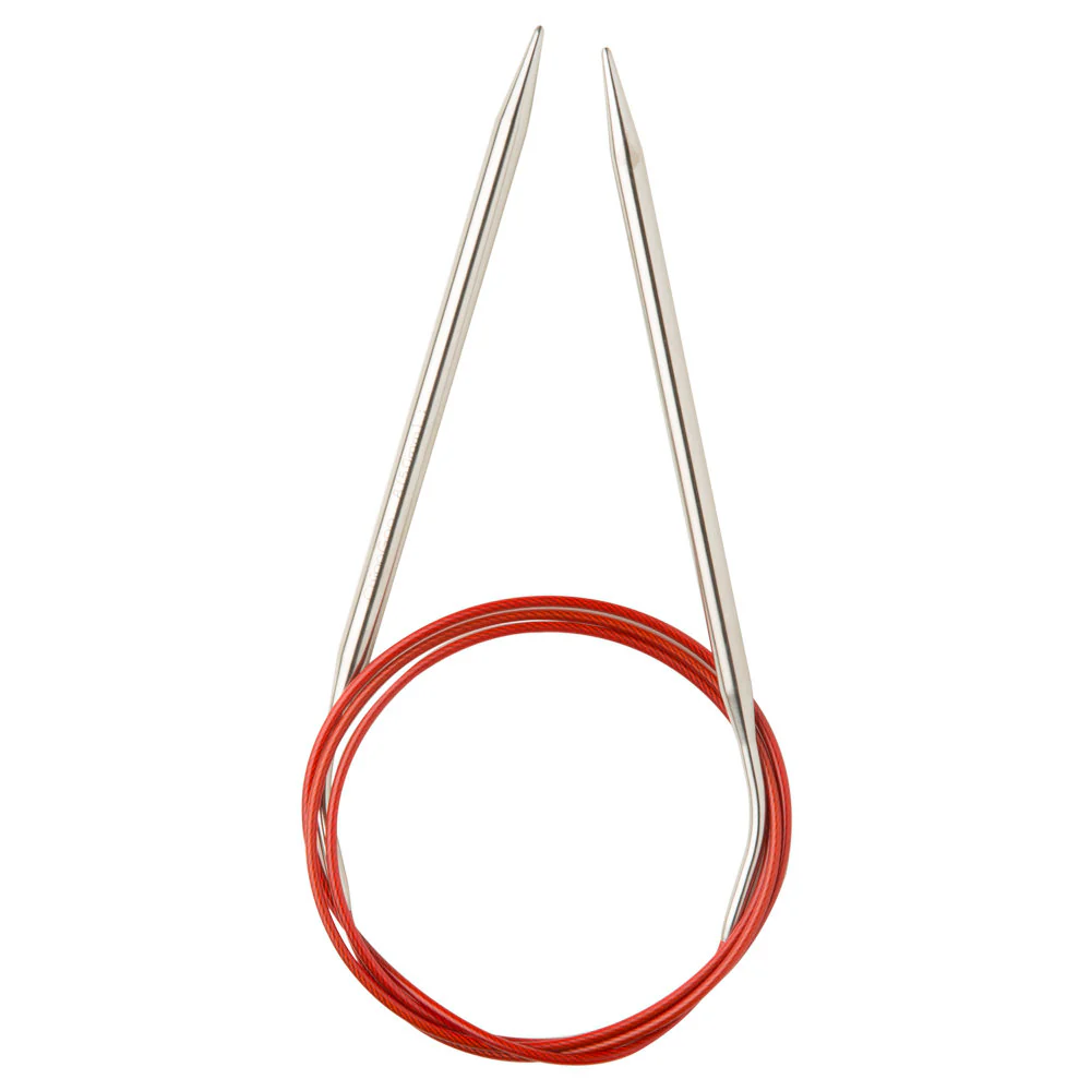 ChiaoGoo Knit Red 5.00 mm 100 cm Stainless Steel Fixed Circular Needle - 6040-8