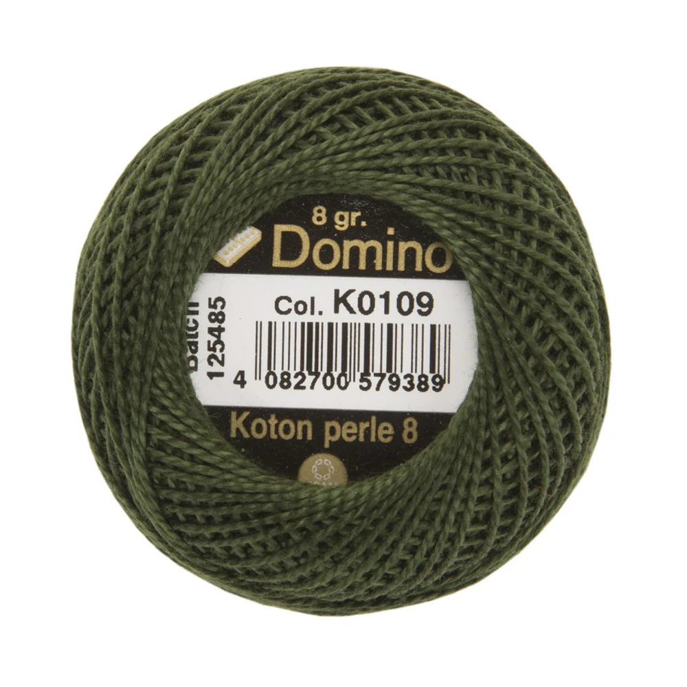 Domino Cotton Perle Size 8 Embroidery Thread (8 g), Green - 4598008-K0109