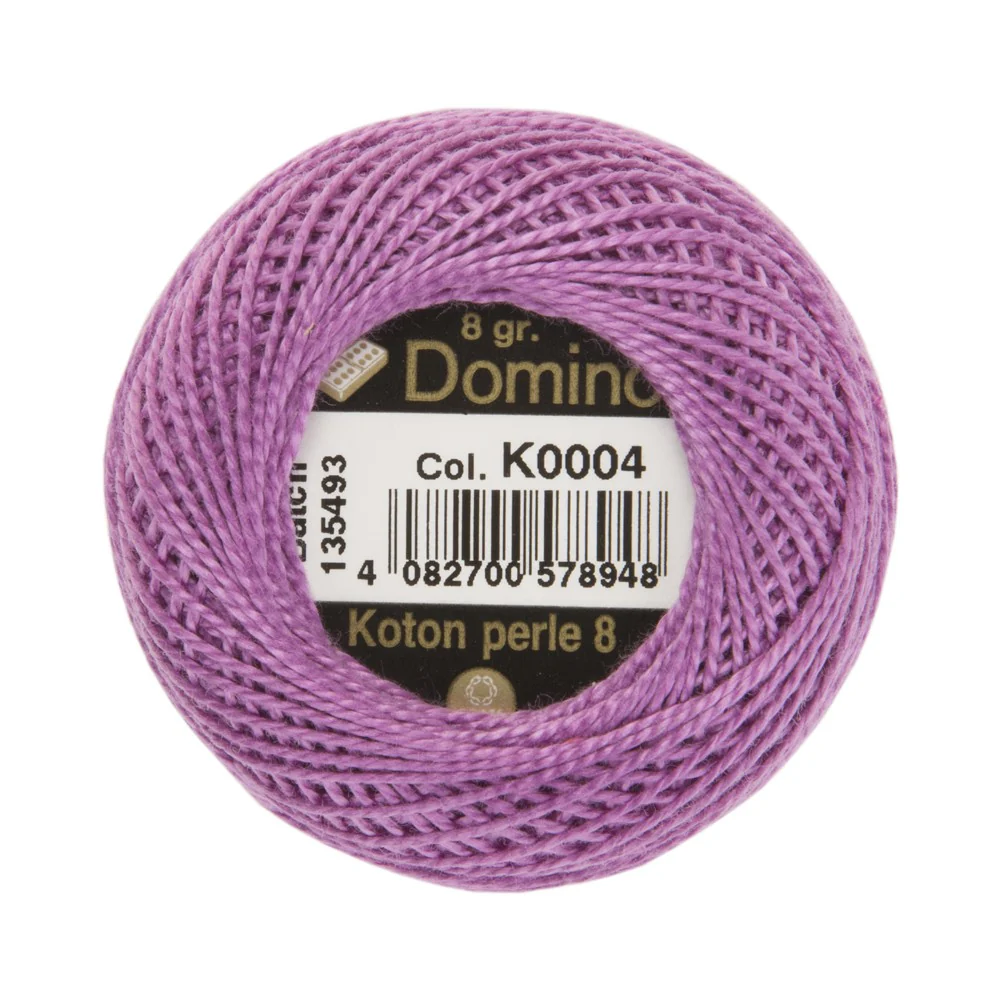 Domino Cotton Perle Size 8 Embroidery Thread (8 g), Purple - 4598008-K0004