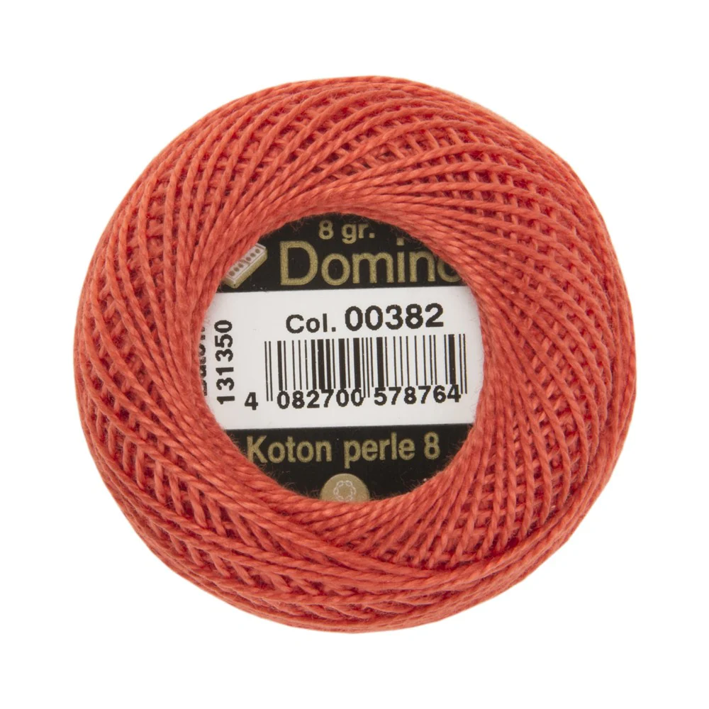 Domino Cotton Perle Size 8 Embroidery Thread (8 g), Brick - 4598008-00382