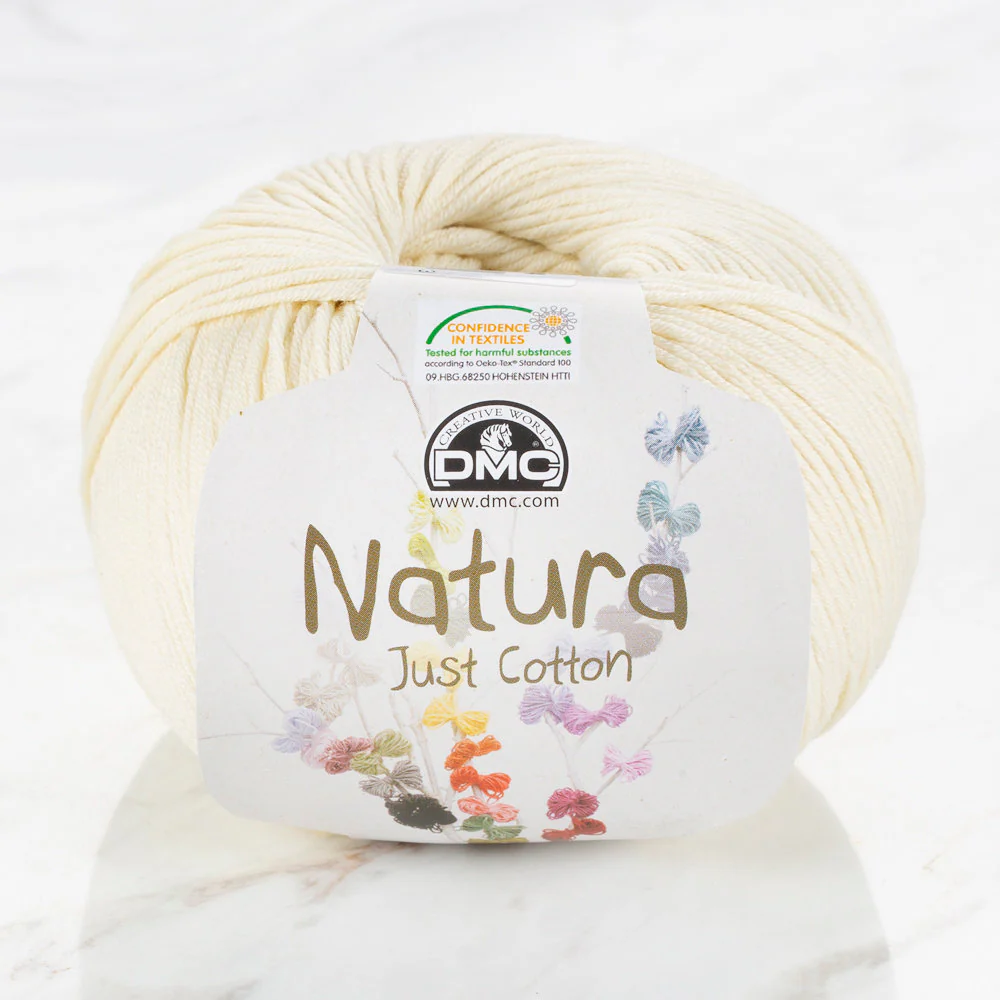 DMC Natura Just Cotton Knitting Yarn, Cream - N35