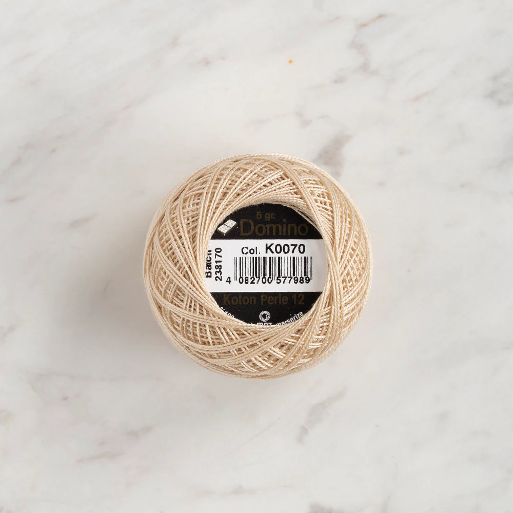 Domino Cotton Perle Size 12 Embroidery Thread (5 g), Beige - 4590012-K0070 - Image 2