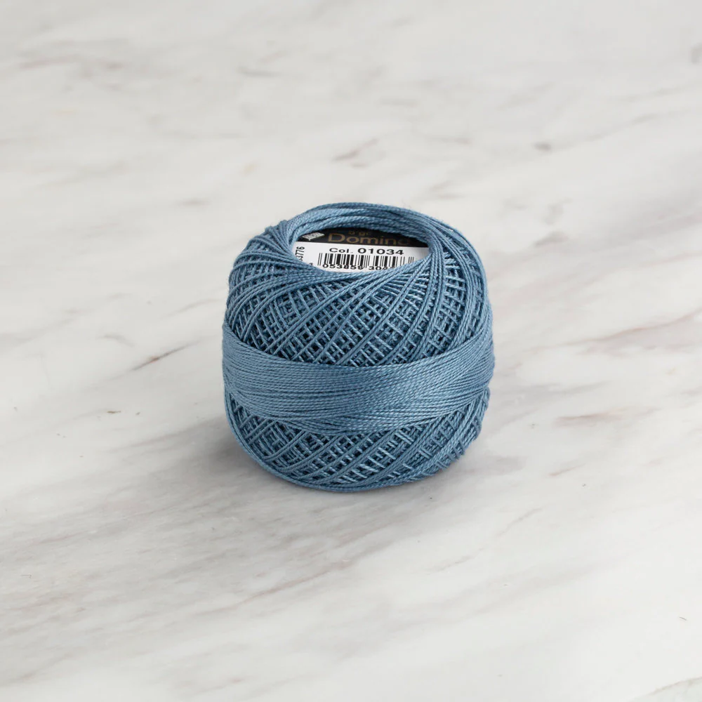 Domino Cotton Perle Size 12 Embroidery Thread (5 g), Blue - 4590012-01034