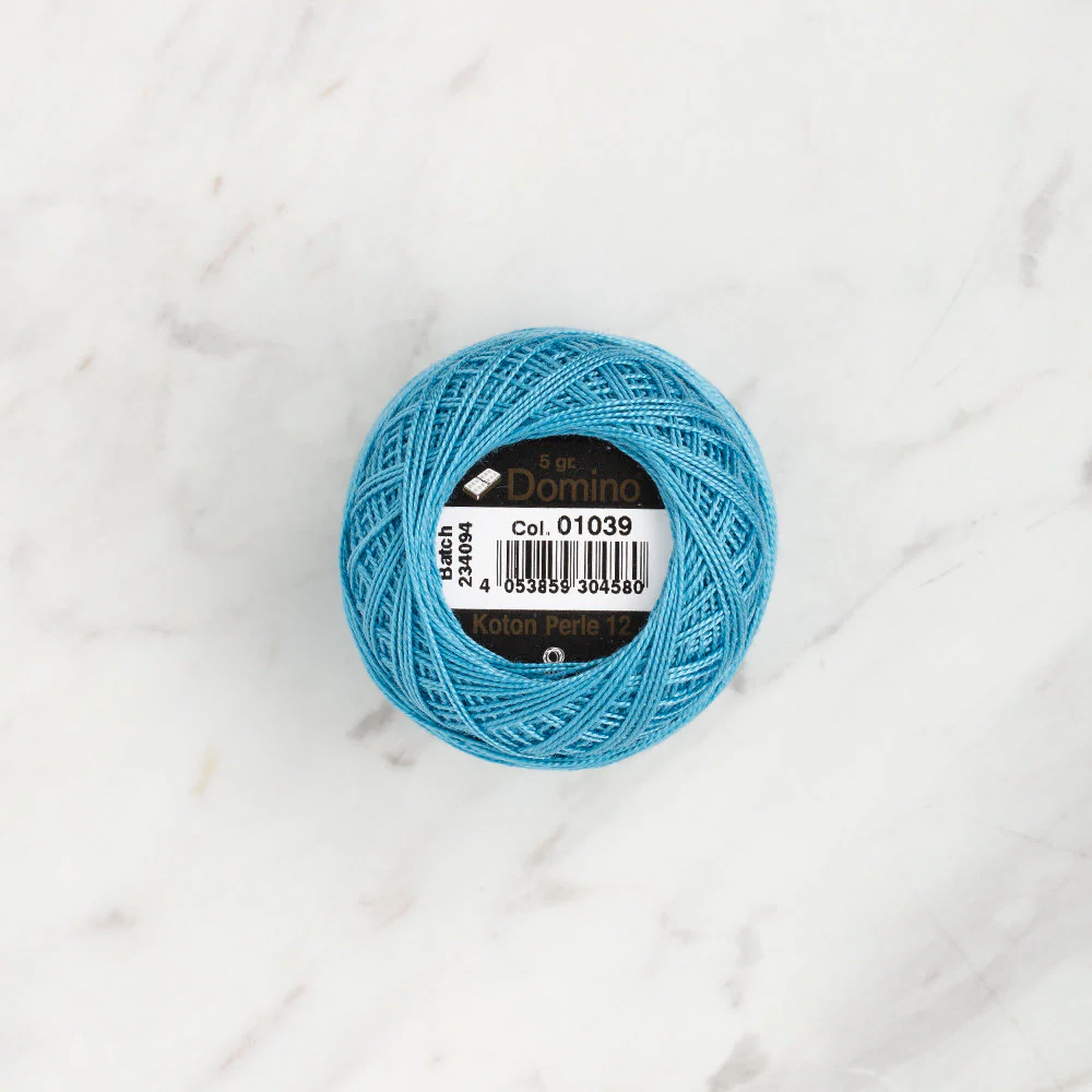 Domino Cotton Perle Size 12 Embroidery Thread (5 g), Blue - 4590012-01039 - Image 2