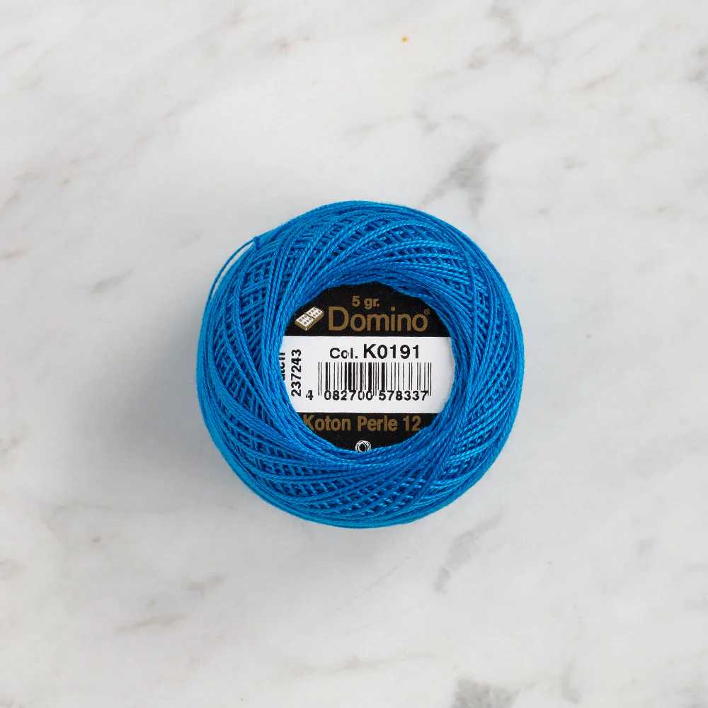 Domino Cotton Perle Size 12 Embroidery Thread (5 g), Blue - 4590012-K0191 - Image 2