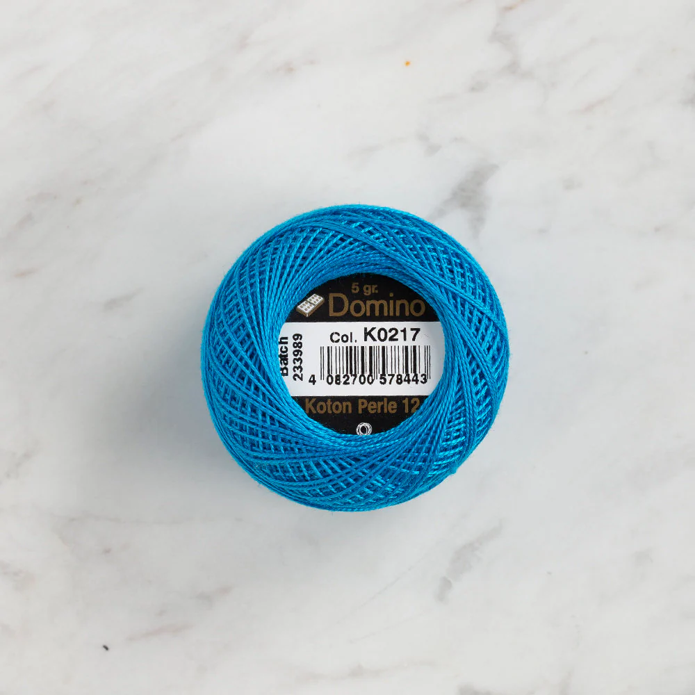 Domino Cotton Perle Size 12 Embroidery Thread (5 g), Blue - 4590012-K0217 - Image 2