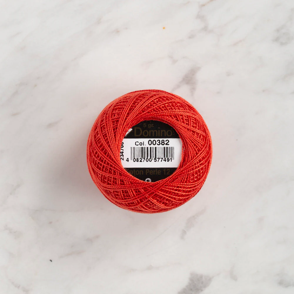 Domino Cotton Perle Size 12 Embroidery Thread (5 g), Brick Color - 4590012-382 - Image 2