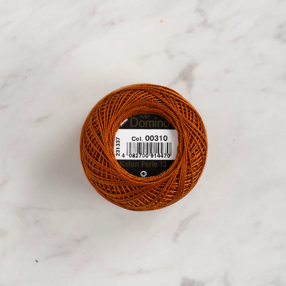 Domino Cotton Perle Size 12 Embroidery Thread (5 g), Brown - 4590012-310 - Image 2
