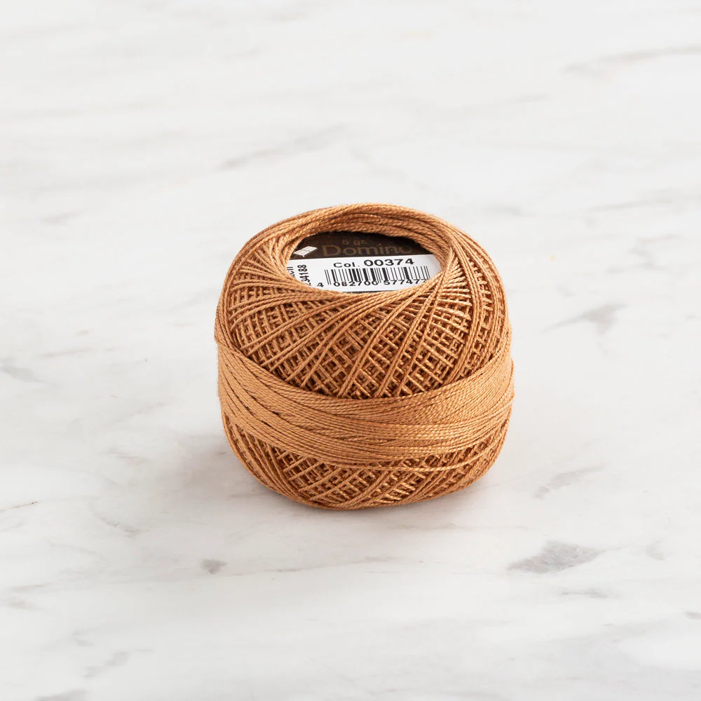Domino Cotton Perle Size 12 Embroidery Thread (5 g), Brown - 4590012-374