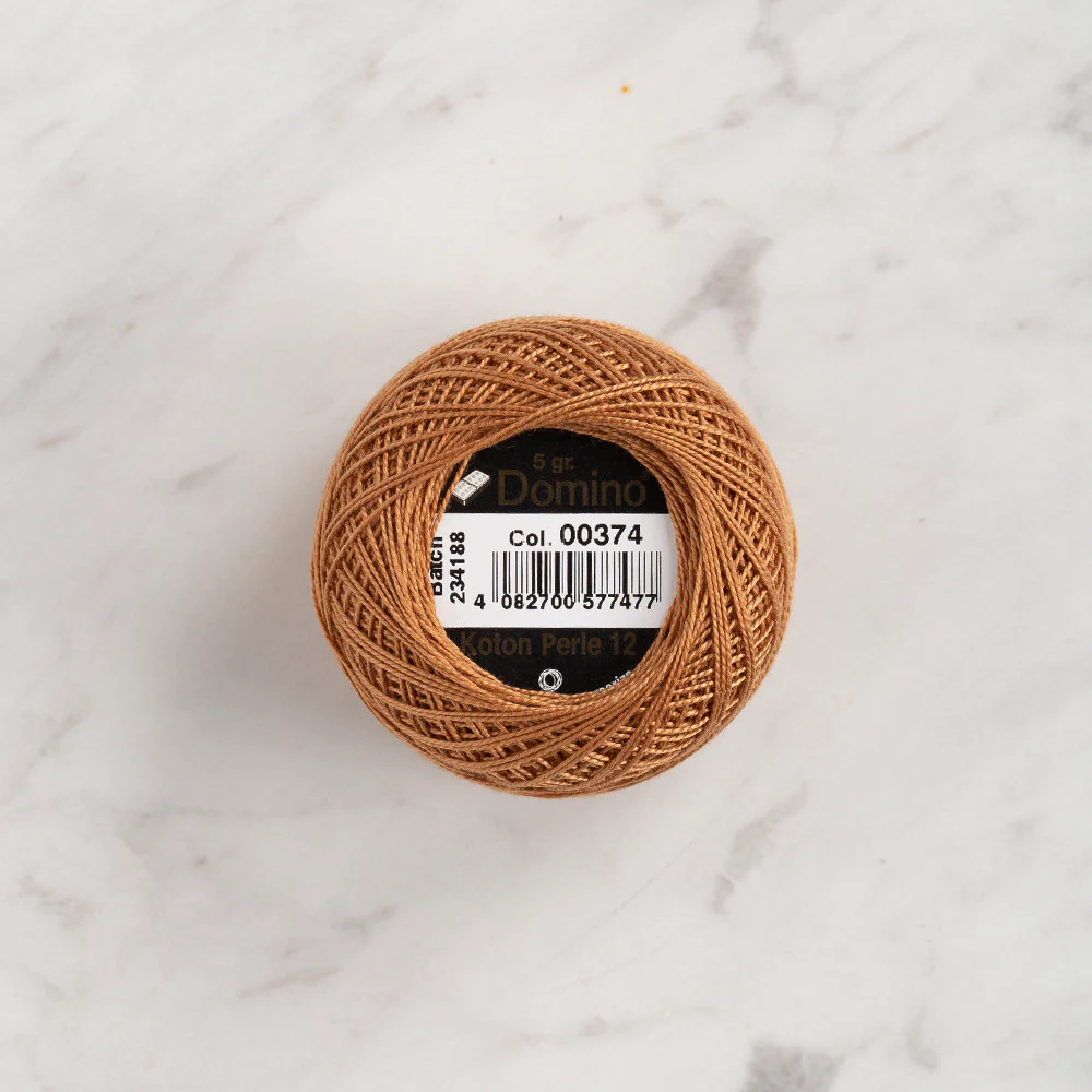 Domino Cotton Perle Size 12 Embroidery Thread (5 g), Brown - 4590012-374 - Image 2