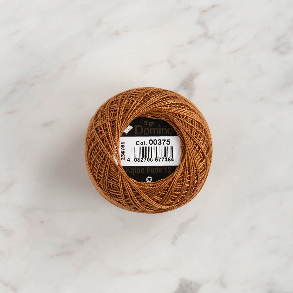 Domino Cotton Perle Size 12 Embroidery Thread (5 g), Brown - 4590012-375 - Image 2