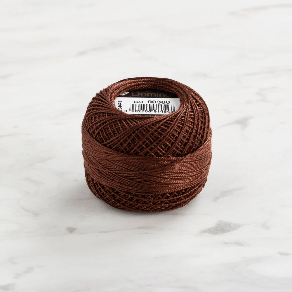 Domino Cotton Perle Size 12 Embroidery Thread (5 g), Brown - 4590012-380