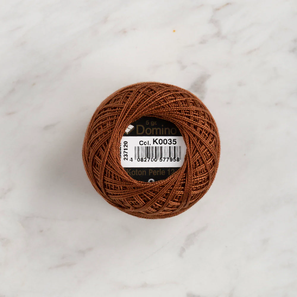 Domino Cotton Perle Size 12 Embroidery Thread (5 g), Brown - 4590012-K0035 - Image 2