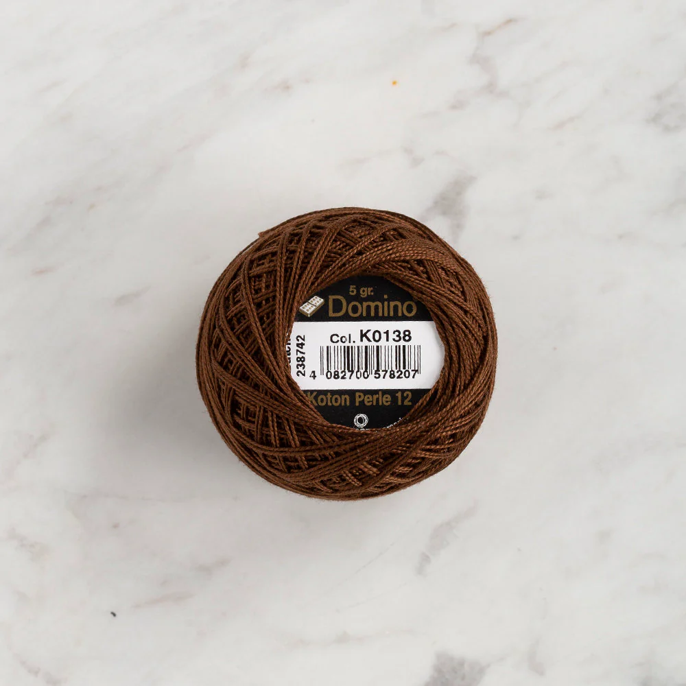 Domino Cotton Perle Size 12 Embroidery Thread (5 g), Brown - 4590012-K0138 - Image 2