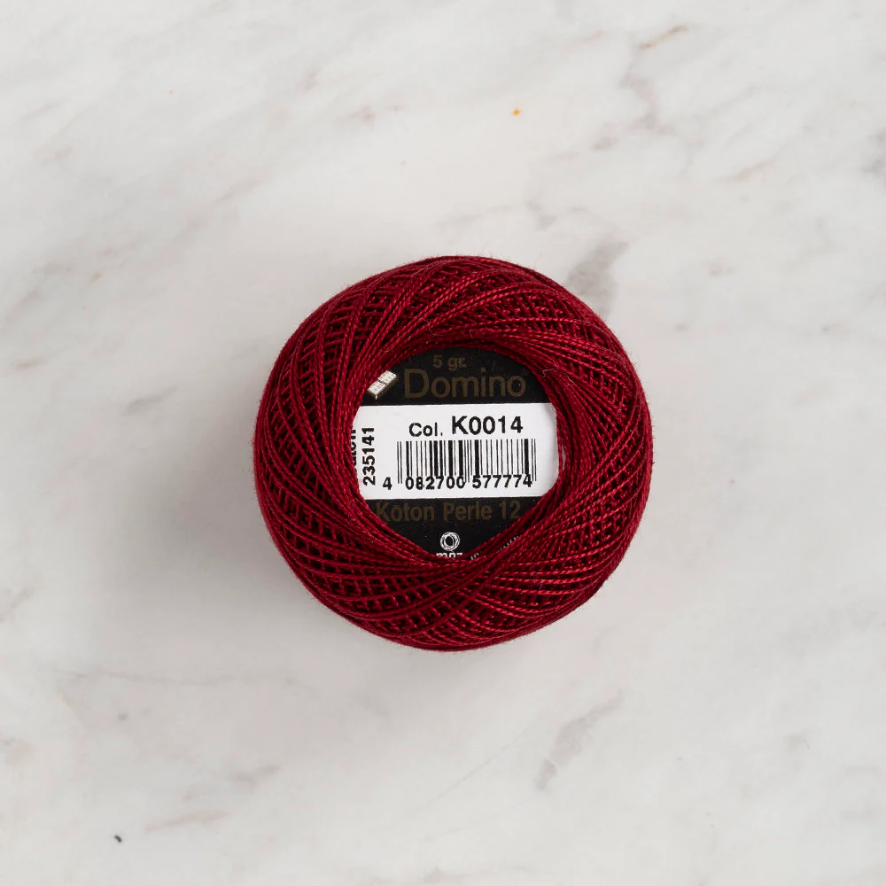 Domino Cotton Perle Size 12 Embroidery Thread (5 g), Claret - 4590012-K0014 - Image 2
