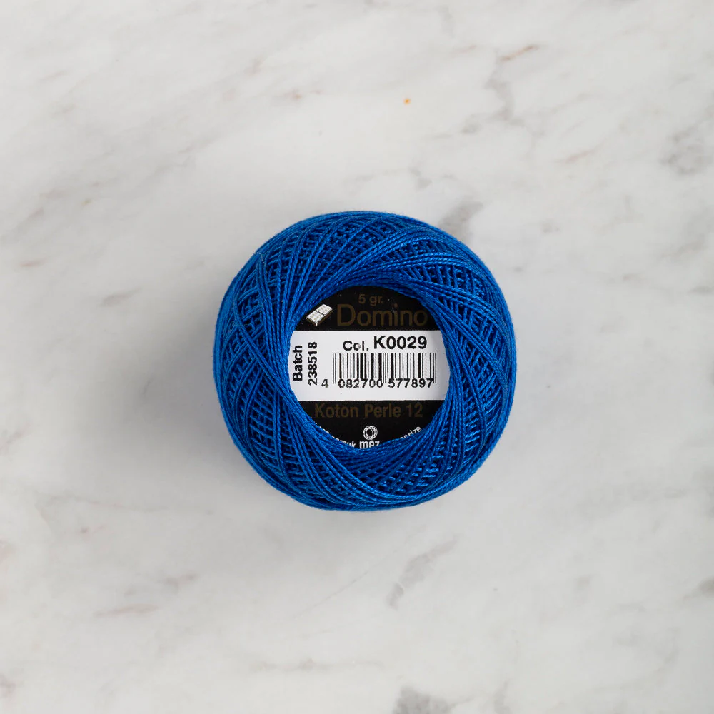 Domino Cotton Perle Size 12 Embroidery Thread (5 g), Dark Blue - 4590012-K0029 - Image 2