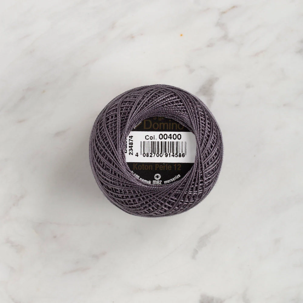 Domino Cotton Perle Size 12 Embroidery Thread (5 g), Dark Grey - 4590012-400 - Image 2