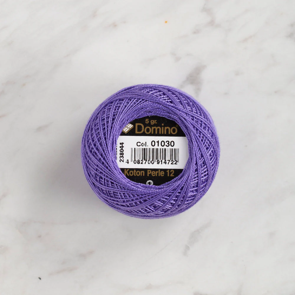 Domino Cotton Perle Size 12 Embroidery Thread (5 g), Dark Lilac - 4590012-1030 - Image 2