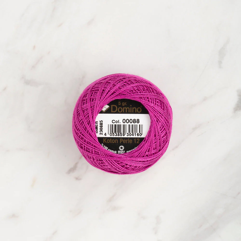 Domino Cotton Perle Size 12 Embroidery Thread (5 g),Pink  - 4590012-00088 - Image 2