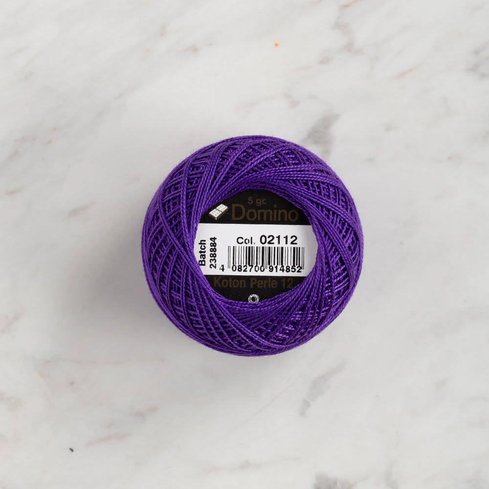 Domino Cotton Perle Size 12 Embroidery Thread (5 g), Dark Purple - 4590012-2112 - Image 2