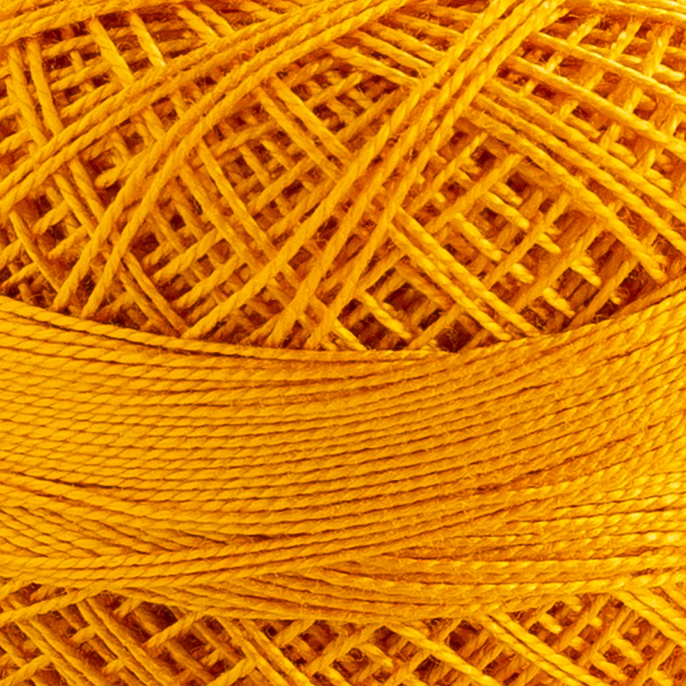 Domino Cotton Perle Size 12 Embroidery Thread (5 g), Dark Yellow - 4590012-K0198 - Image 3