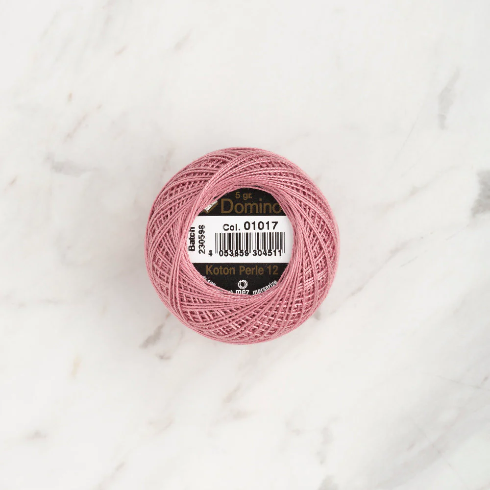 Domino Cotton Perle Size 12 Embroidery Thread (5 g), Dusty Rose - 4590012-01017 - Image 2