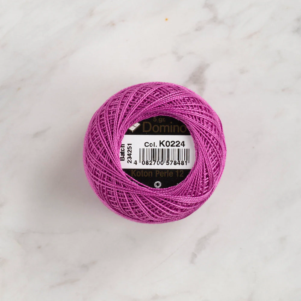 Domino Cotton Perle Size 12 Embroidery Thread (5 g), Dusty Rose - 4590012-K0224 - Image 2
