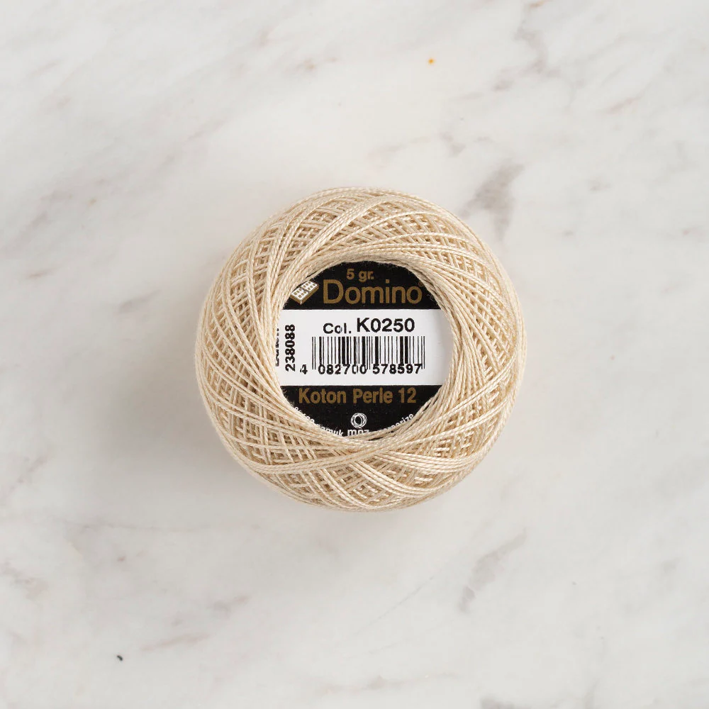 Domino Cotton Perle Size 12 Embroidery Thread (5 g), Ecru - 4590012-K0250 - Image 2