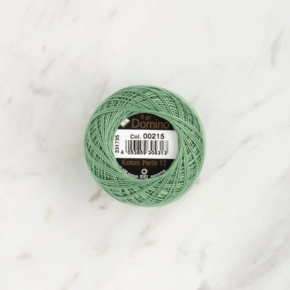 Domino Cotton Perle Size 12 Embroidery Thread (5 g), Green - 4590012-00215 - Image 2