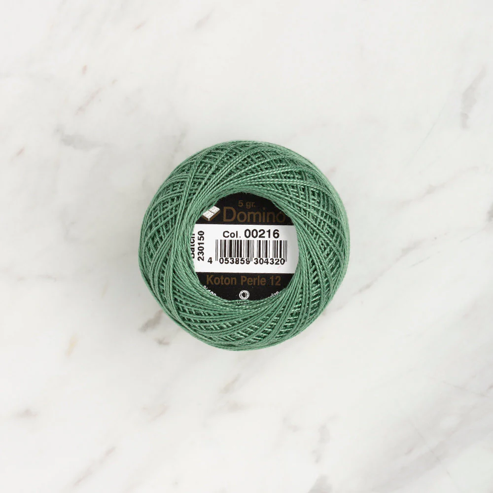 Domino Cotton Perle Size 12 Embroidery Thread (5 g), Green - 4590012-00216 - Image 2