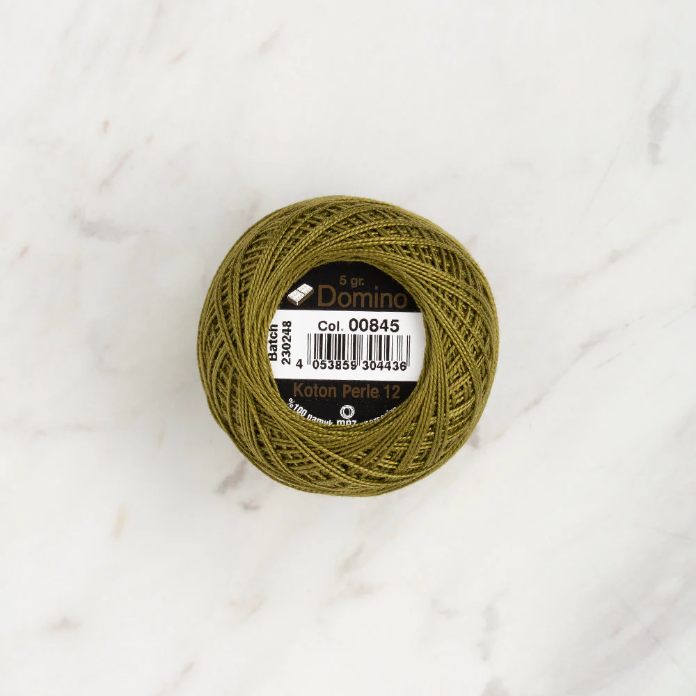 Domino Cotton Perle Size 12 Embroidery Thread (5 g), Green - 4590012-00845 - Image 2