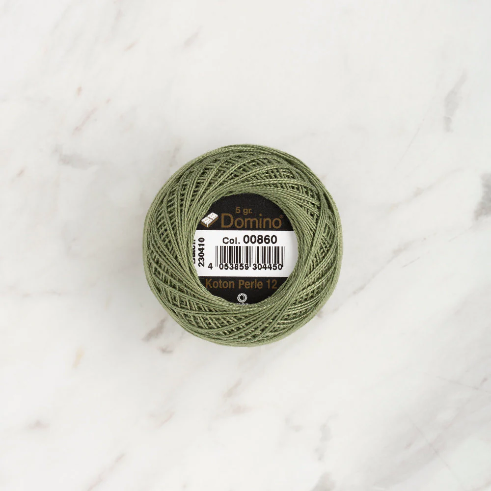 Domino Cotton Perle Size 12 Embroidery Thread (5 g), Green - 4590012-00860 - Image 2
