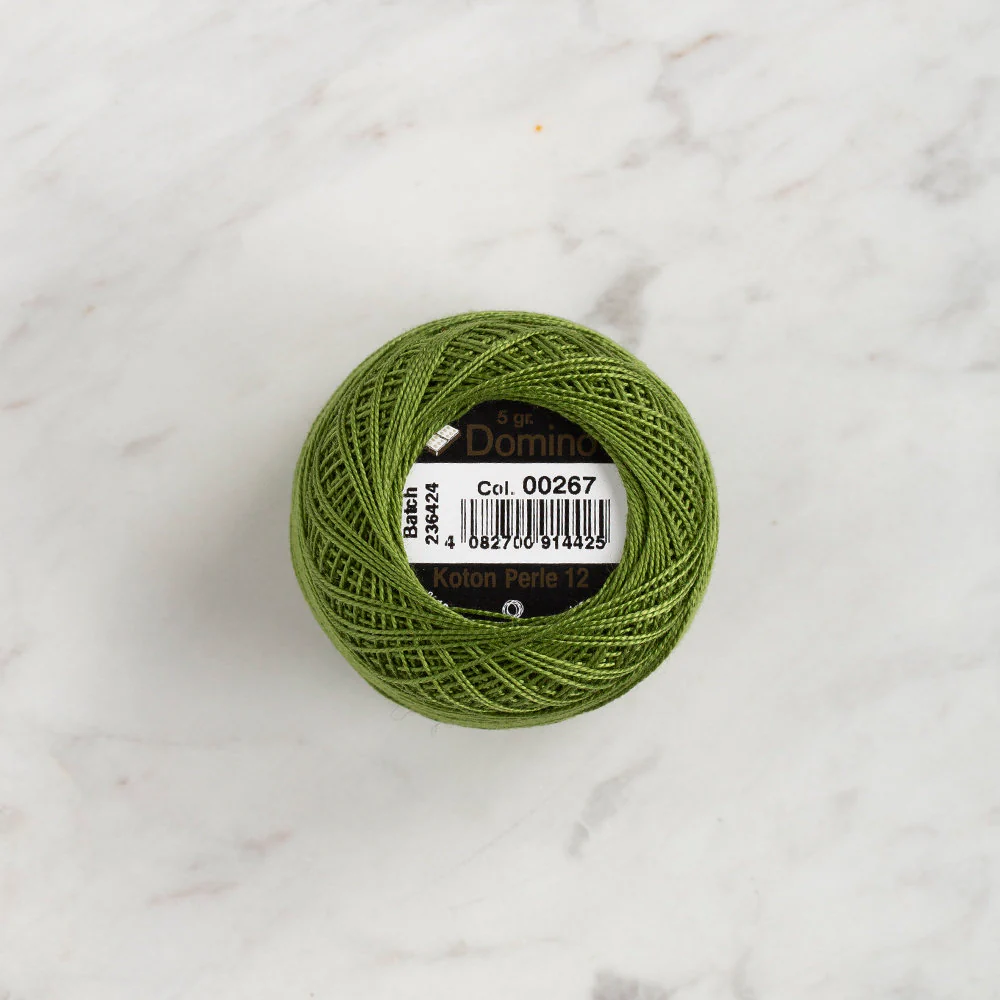Domino Cotton Perle Size 12 Embroidery Thread (5 g), Green - 4590012-267 - Image 2