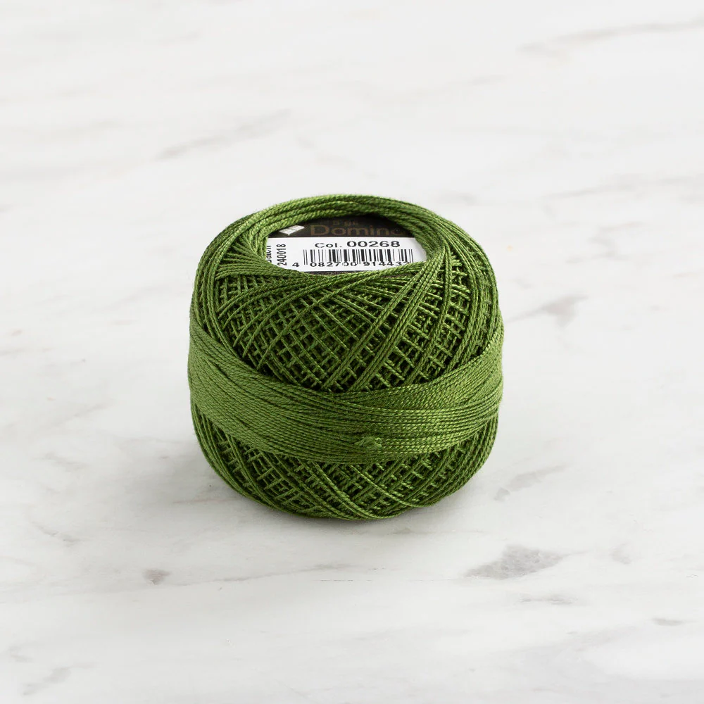 Domino Cotton Perle Size 12 Embroidery Thread (5 g), Green - 4590012-268