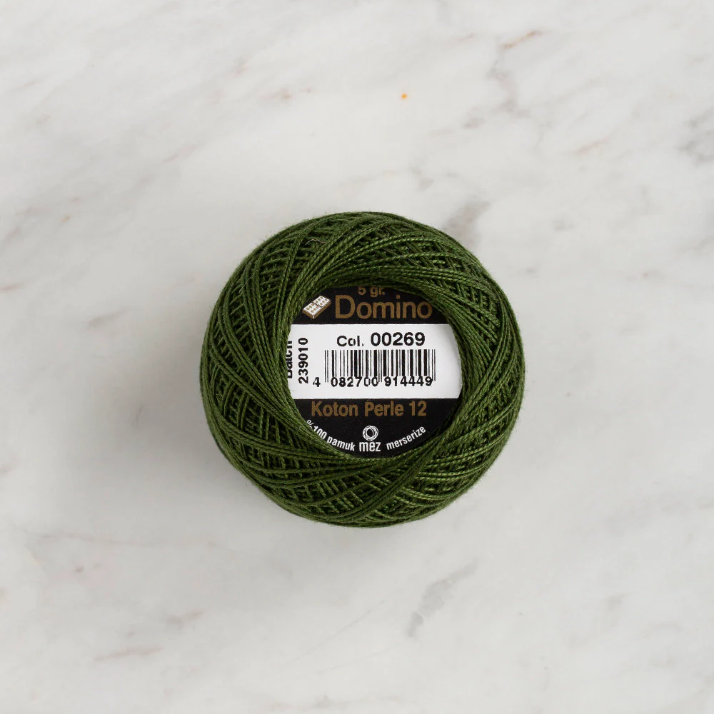 Domino Cotton Perle Size 12 Embroidery Thread (5 g), Green - 4590012-269 - Image 2
