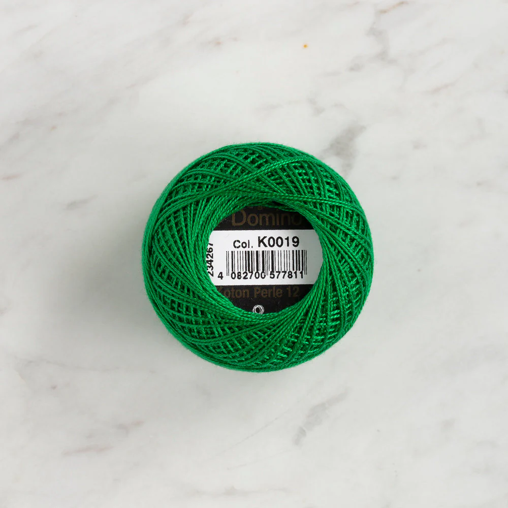 Domino Cotton Perle Size 12 Embroidery Thread (5 g), Green - 4590012-K0019 - Image 2