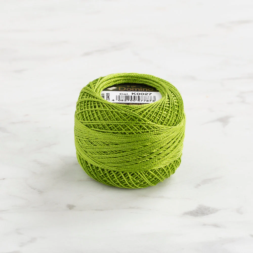 Domino Cotton Perle Size 12 Embroidery Thread (5 g), Green - 4590012-K0027