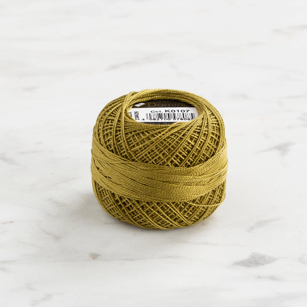 Domino Cotton Perle Size 12 Embroidery Thread (5 g), Green - 4590012-K0107