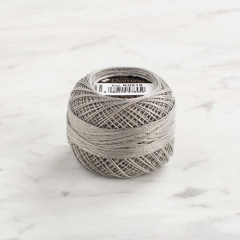 Domino Cotton Perle Size 12 Embroidery Thread (5 g), Grey - 4590012-K0219