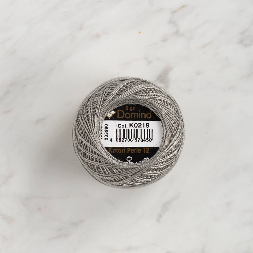 Domino Cotton Perle Size 12 Embroidery Thread (5 g), Grey - 4590012-K0219 - Image 2