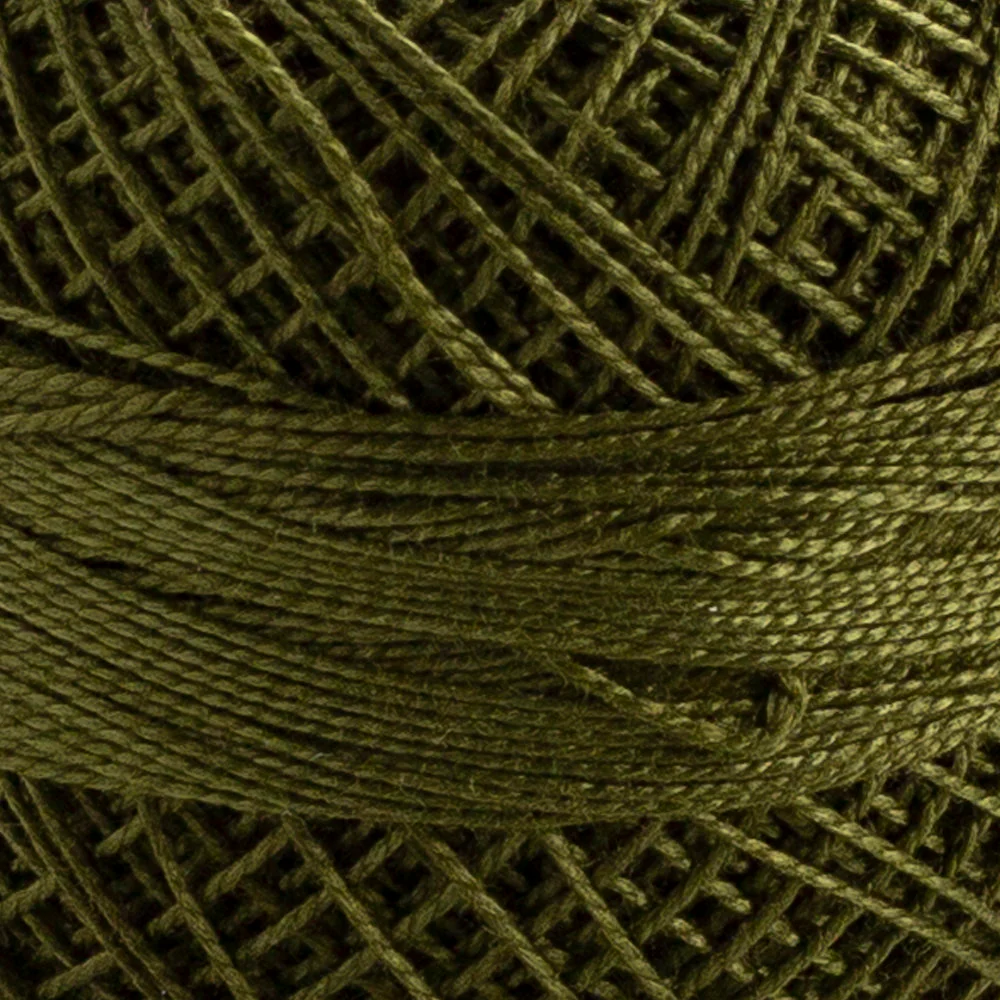Domino Cotton Perle Size 12 Embroidery Thread (5 g), Khaki Green - 4590012-846 - Image 3